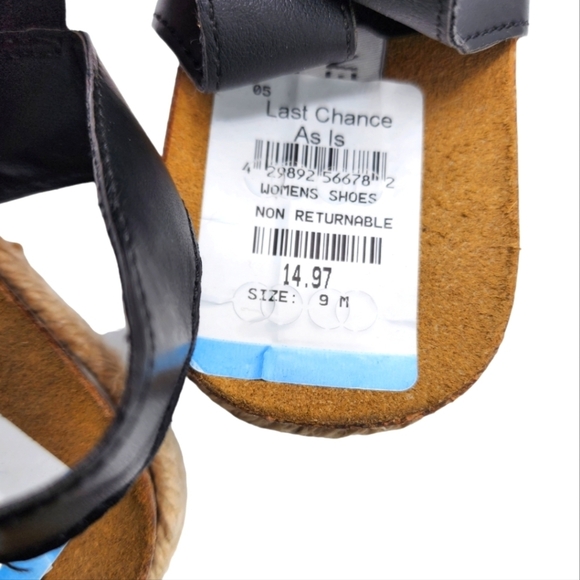 Steve Madden Espadrilles 2" Wedges Size 9M Black Elastic Ankle Strap Open Toe - Picture 6 of 7